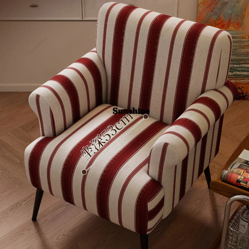 Single Sofa Chair Retro Single French Style in The Living Room Bedroom Study Backrest Sofa Chair Leisure Chair