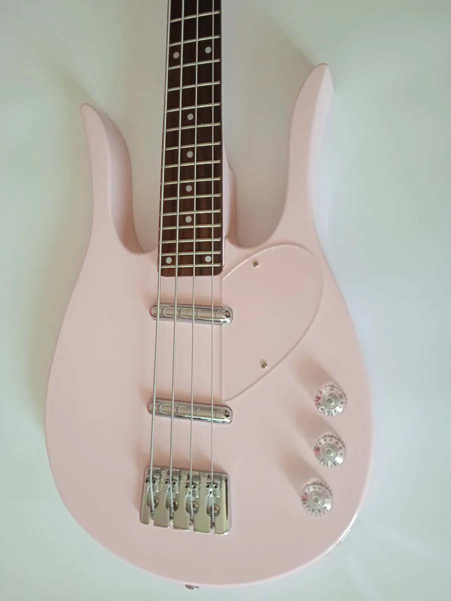 Electric Guitar dan-electro Bass longhorn Light pink