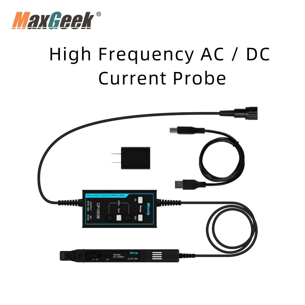 Maxgeek Micsig CP503B 50MHz 6A/30A High Frequency AC DC Current Probe with BNC Interface for Oscilloscopes