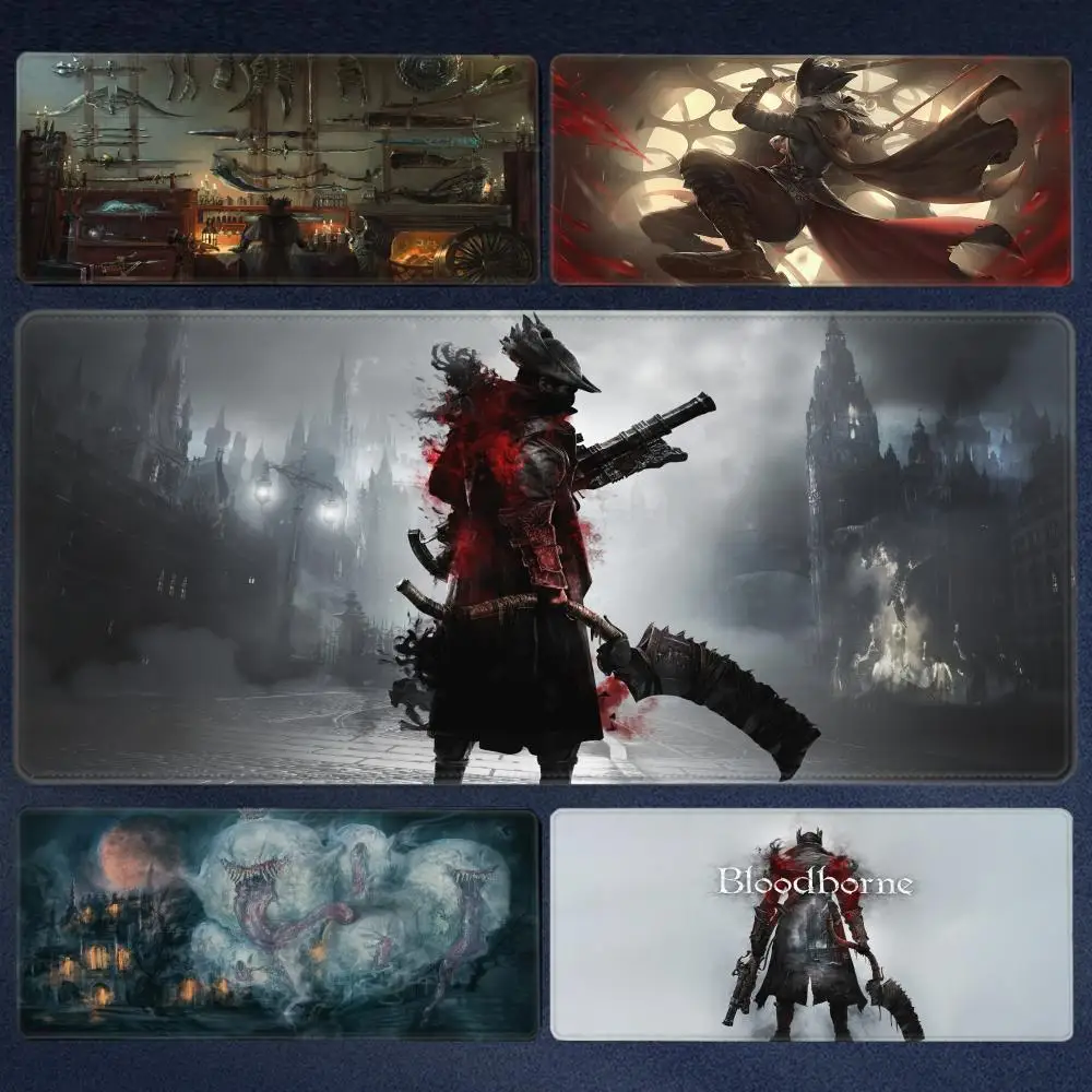 

Game Bloodborne Large Pc Mousepad Gamer XXL Desktop Decoration Computer Big Gaming Mouse Pad 900x400mm Table Desk Mat Carpet