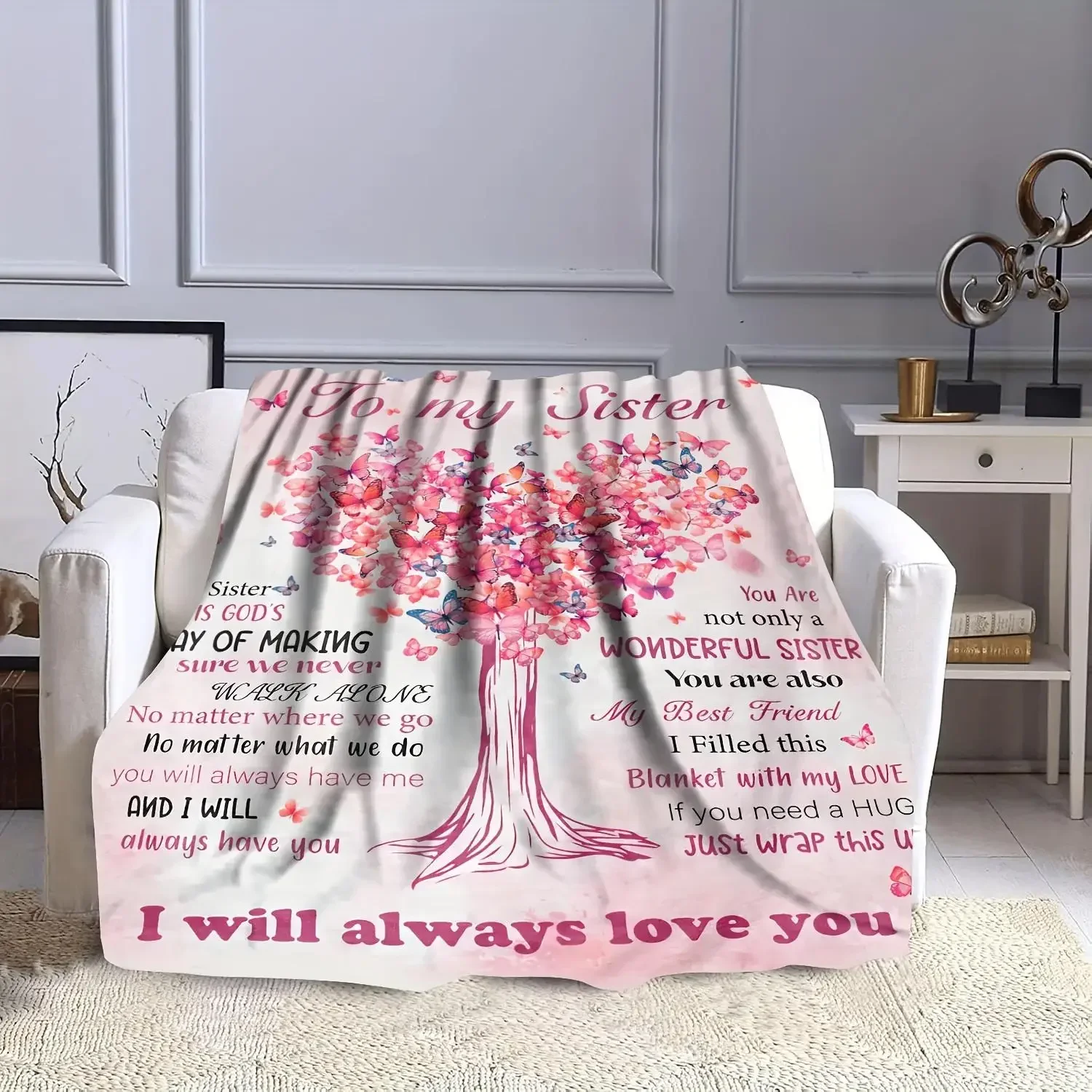 Presente personalizado para melhor irmã melhor amigo cobertor alma irmã presente cobertor macio flanela sofá cobertor viagem quarto sofá