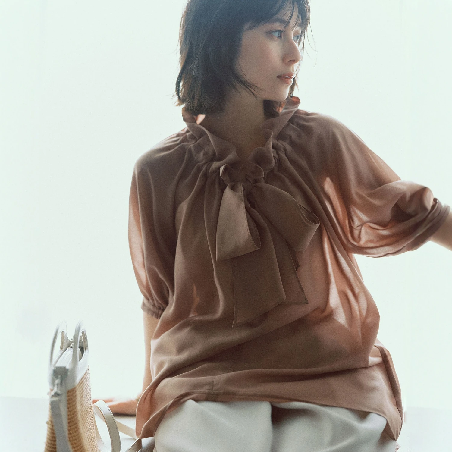 

Универсальный воротник с узлом Sa Flower Bud Bubble Sve irt для поездок на работу, серия плакатов Age Defng, полиэфирное волокно