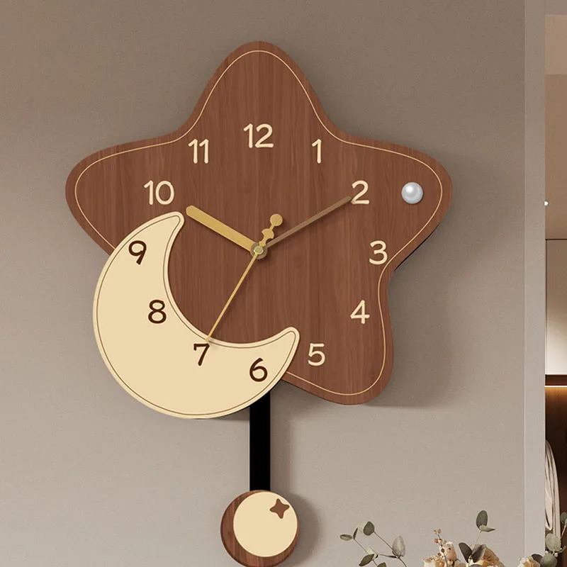 Bedrooms Aesthetic Wall Clocks Wooden Creative Kitchen Living Room Wall Clocks Vintage Led Reloj De Pared Living Room Decoration