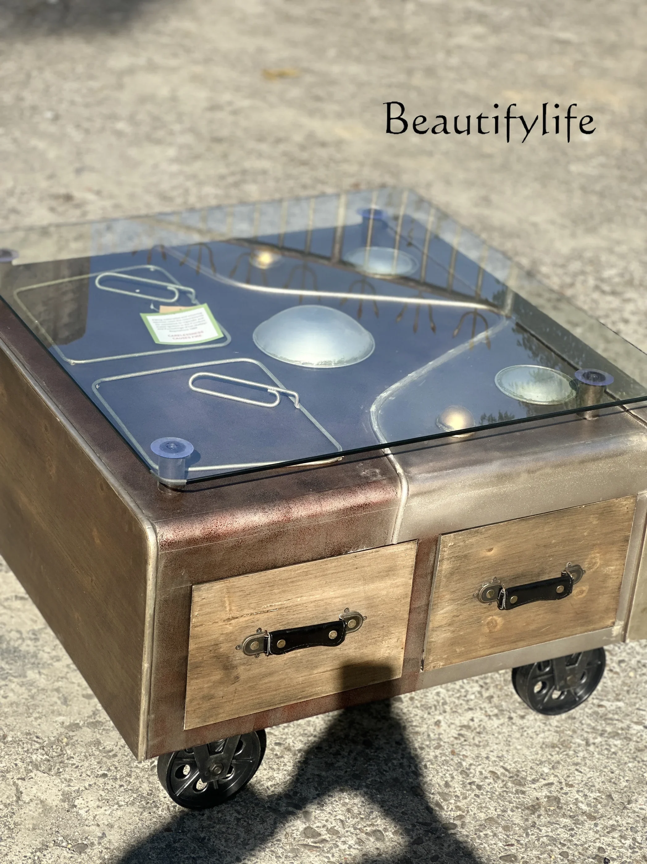 X35 Living Room Home Retro Style Western Antique Style Retro Creative Coffee Table