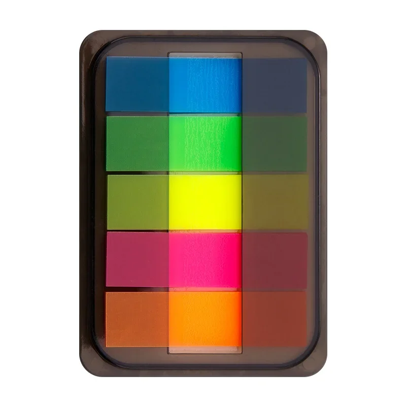 PET Fluorescent Reusable Sticky Notes Colorful Index Tabs Student Memo Markers School Stationery
