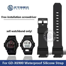 For G-SHOCK Casio 3420 GD-X6900 watch strap with large three eye resin silicone waterproof protruding mouth watch strap