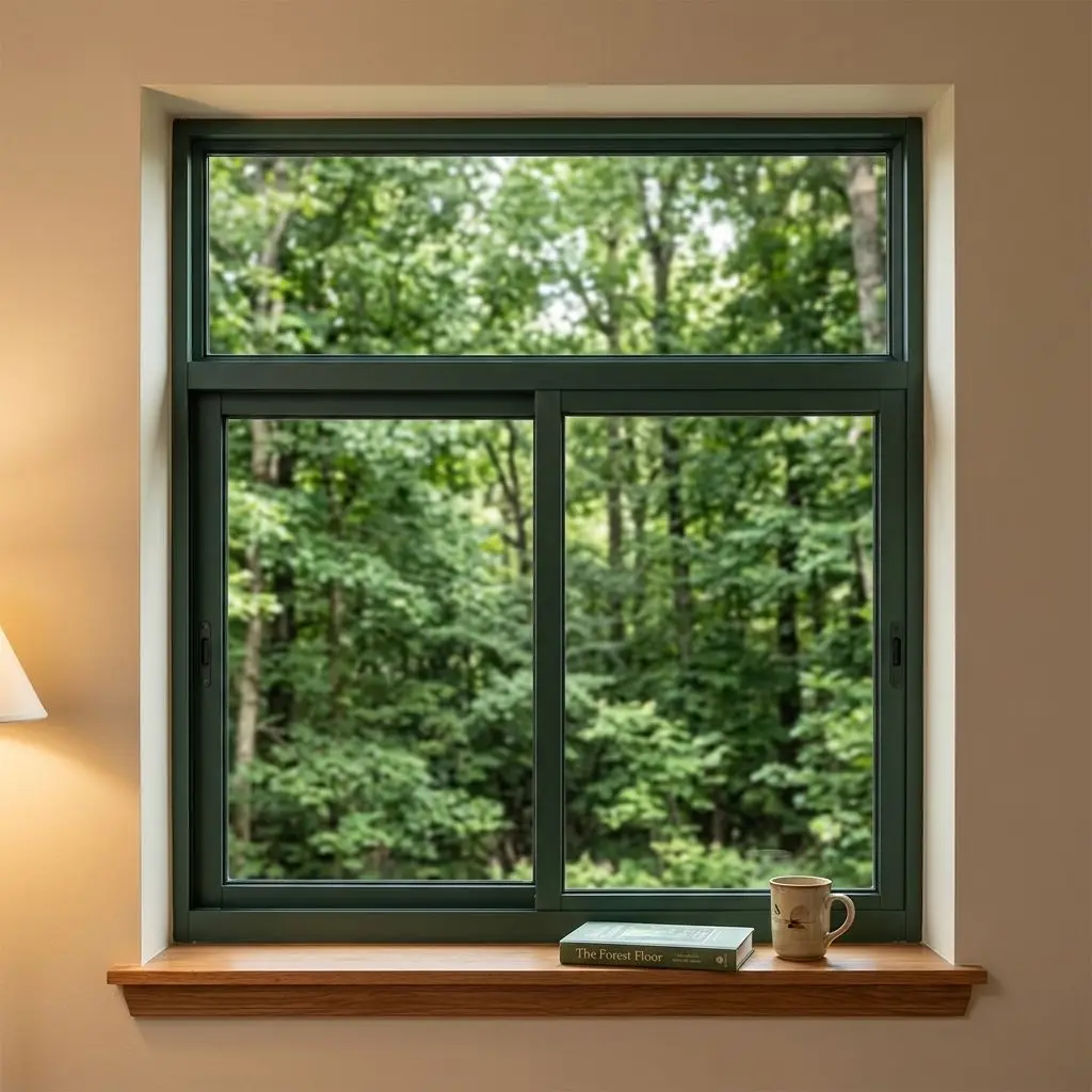 Retro Design Wood Grain Color Aluminum Frame Glass Window Rainproof Manual Sliding Windows Affordable Glass Sunshade Windows