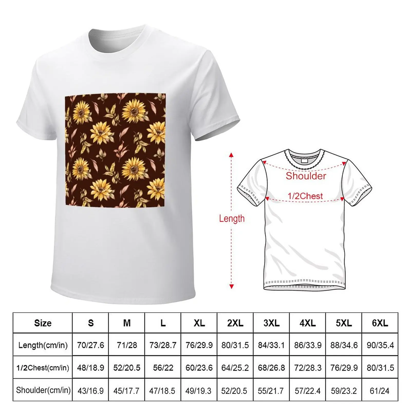 Watercolor sunflower bouquet illustration T-Shirt anime boys whites plus sizes mens plain t shirts