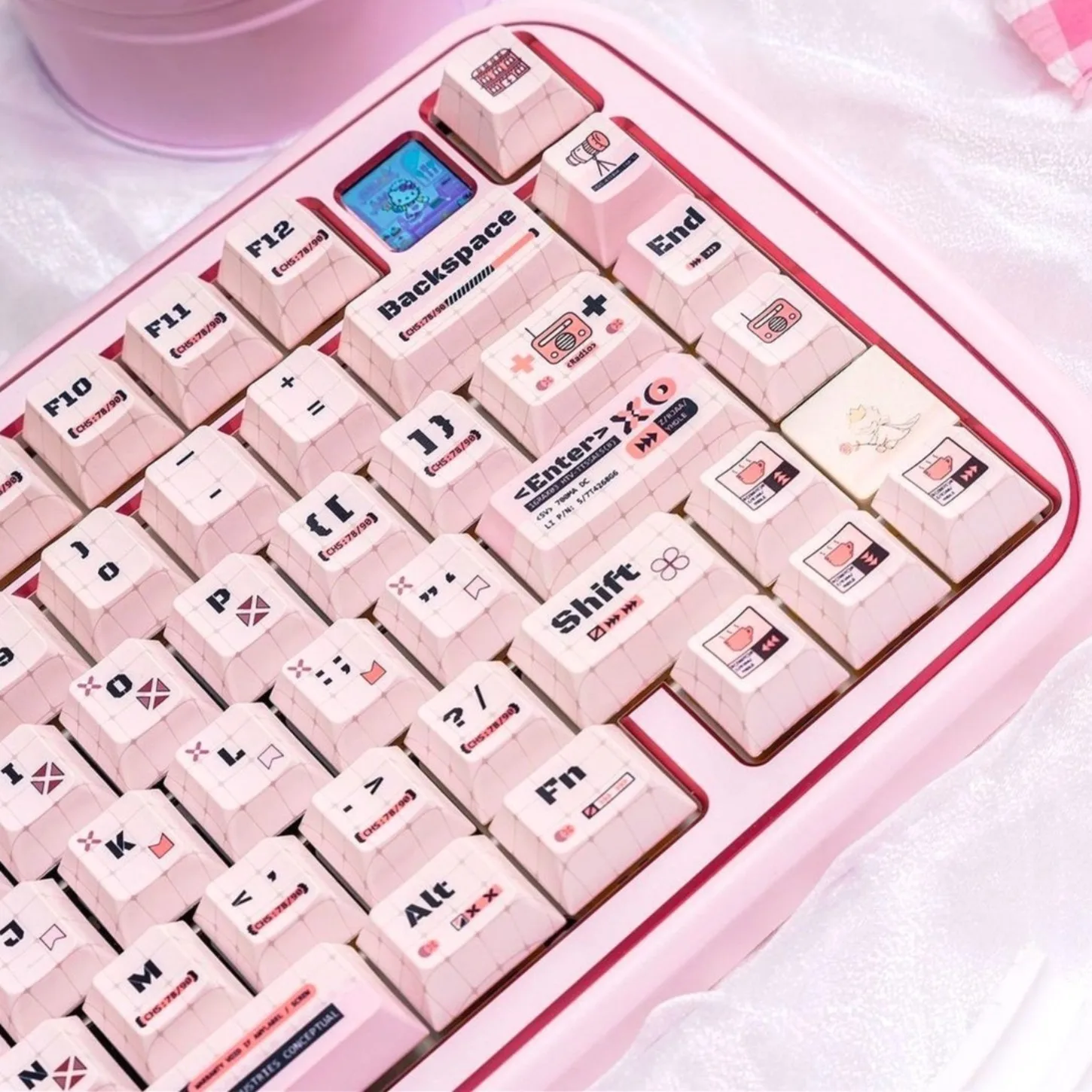 

Cute Code Farmer Theme Cherry Key Cap Kit PBT 129 Key Game Office Gift Suitable 60/64/84/98/108 Mechanical Keyboard