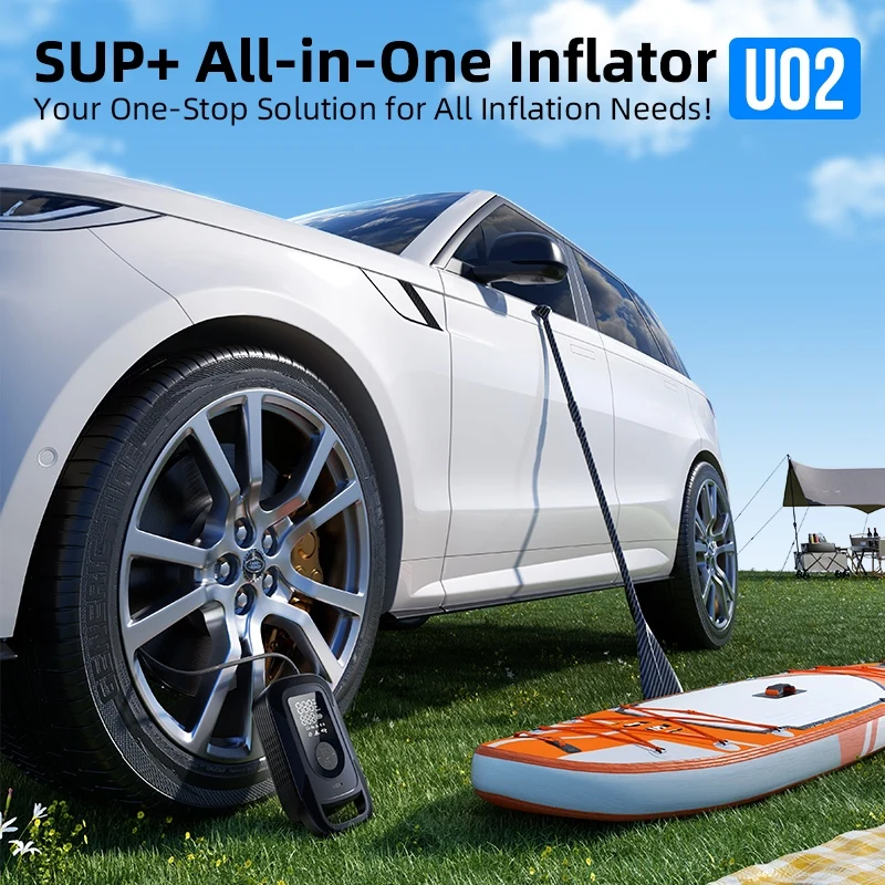 NEWO U02 Wireless 150psi Smart LCD Display Car Tire Air Pump Pressure Monitor Emergency Light Portable SUP/Car Single Cylinder