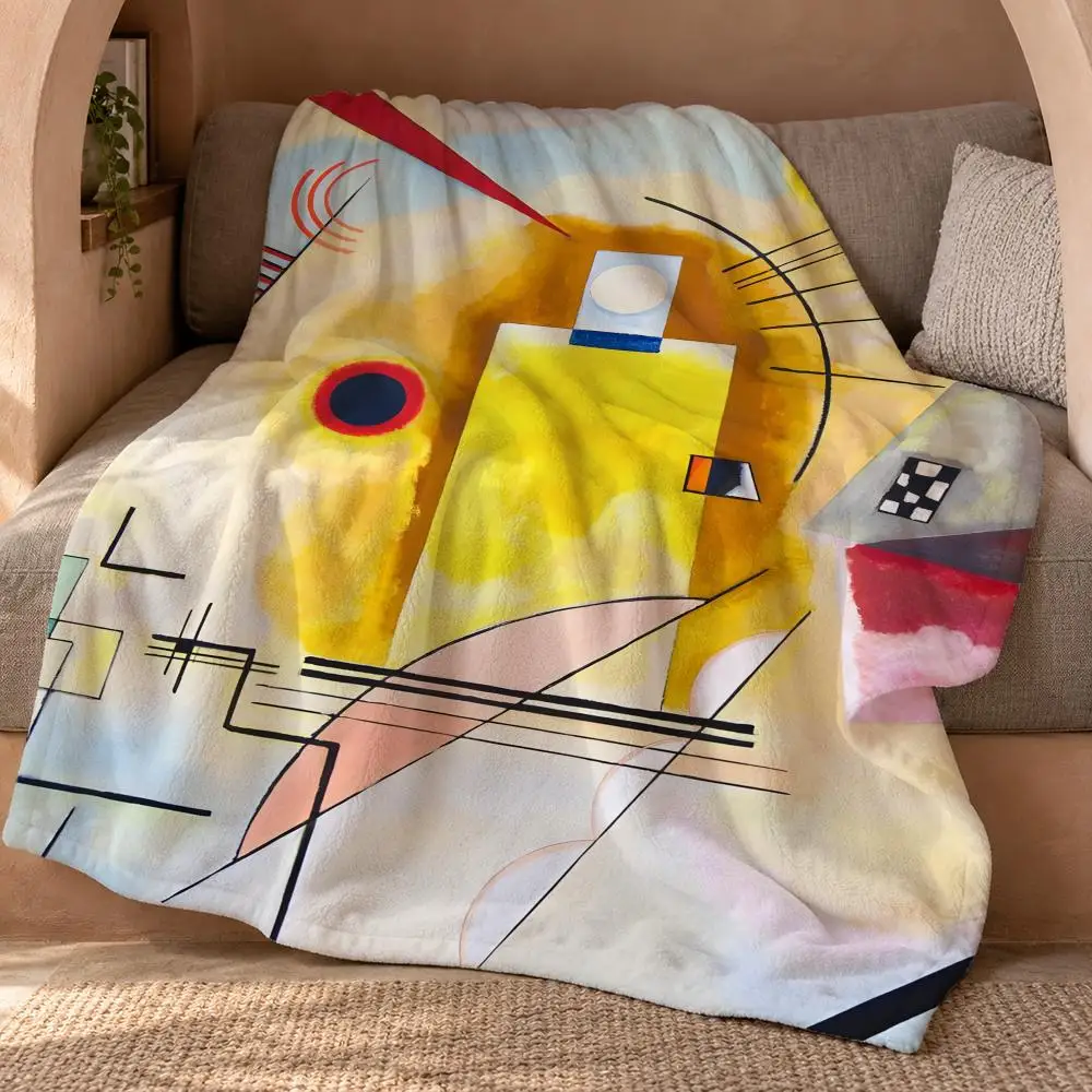 Abstract Art Wassily Kandinsky Throw Double Sided Flannel Throw Blanket Soft Travel Camping Sofa Bed Home