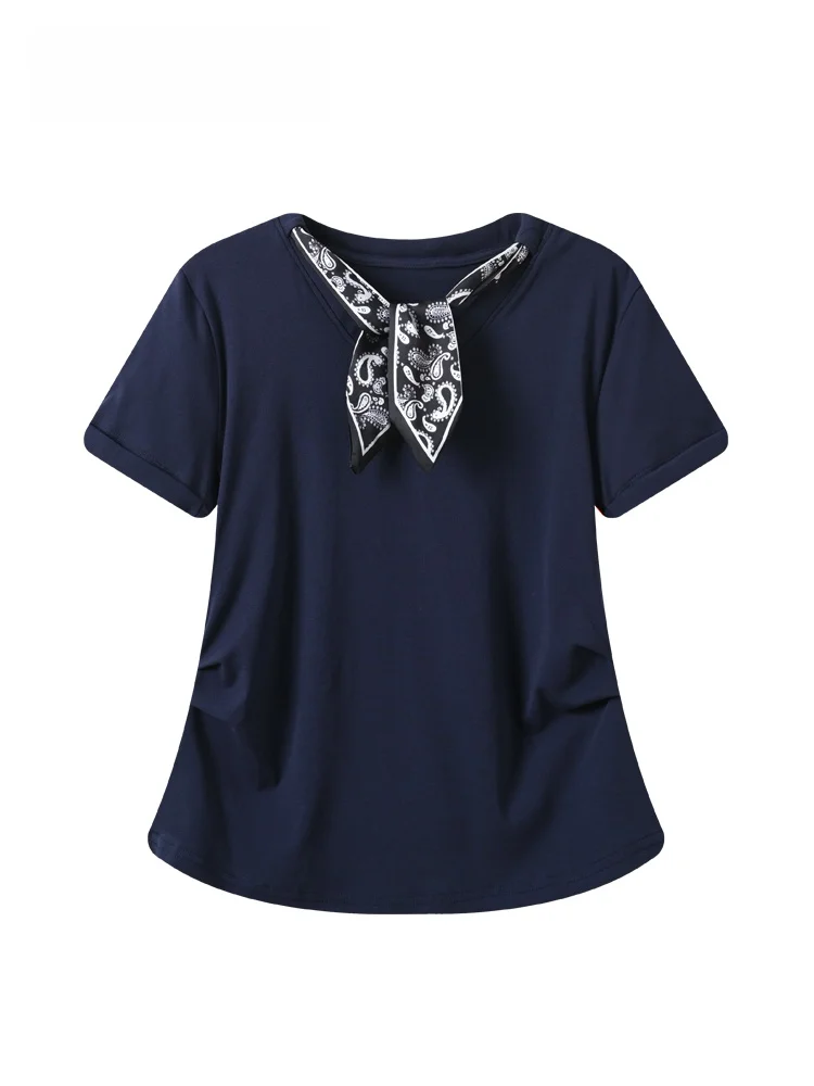 

Cara CLUB plus Size Short Sleeve T-Shirt Women Loose Meat Covering Summer New Casual Match All Loose Upper Body