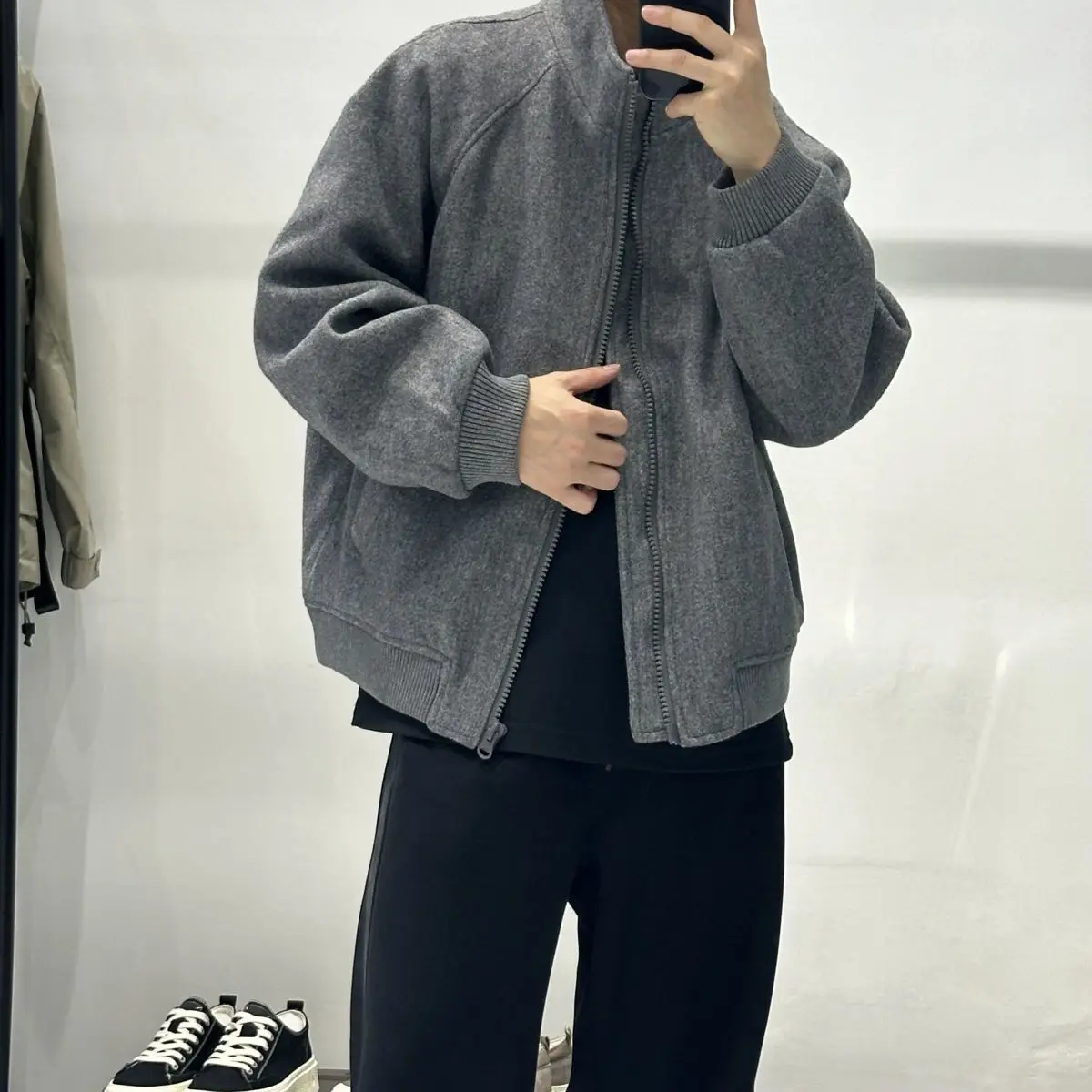 

Bomber Jackets Womens Jacket Winter Fall Denim Distressed Snap-Button Cropped Artistic Streetwears Hipster Layered Panelled Warm