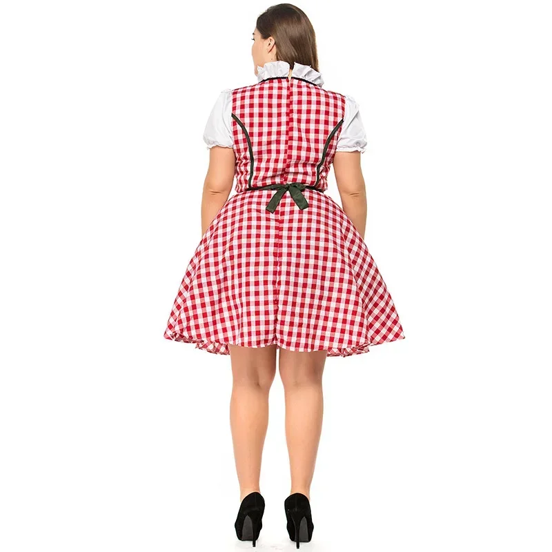 Octoberfest-Costume de serveuse traditionnelle bavaroise pour femme, robe de femme de chambre allemande, défilé de bière