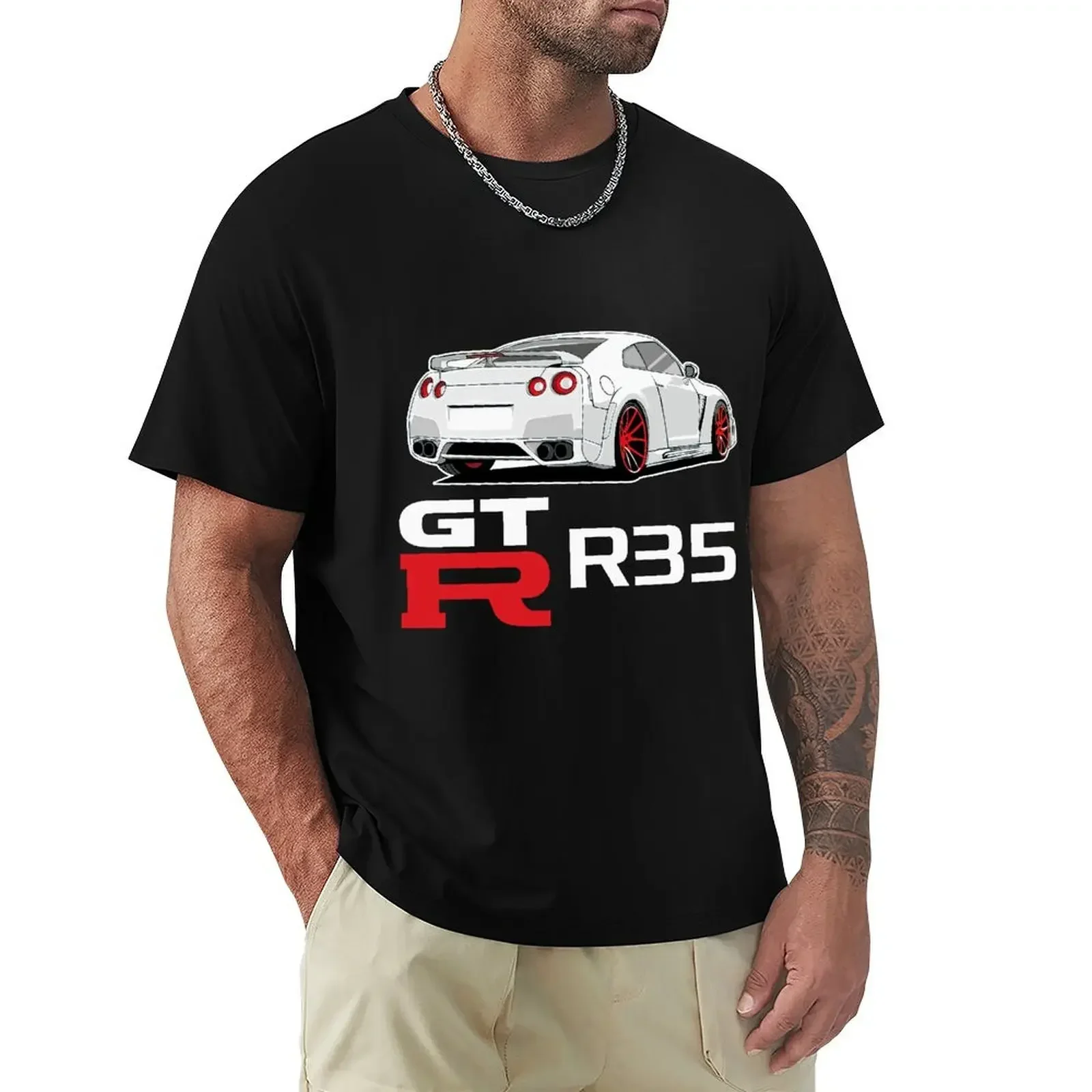 Monster Skyline R35 GTR Jdm Japanese Car Drift T Shirt Harajuku Short Sleeve T-shirt Cotton Graphics Tshirt Tops