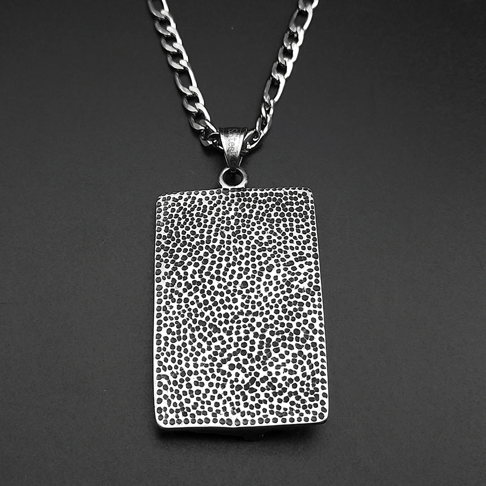 رئيس الملائكة مايكل قلادة قلادة للنساء الرجال الفولاذ المقاوم للصدأ أسود اللون المسيحية الصليب الذكور الشرير سلسلة مجوهرات هدية