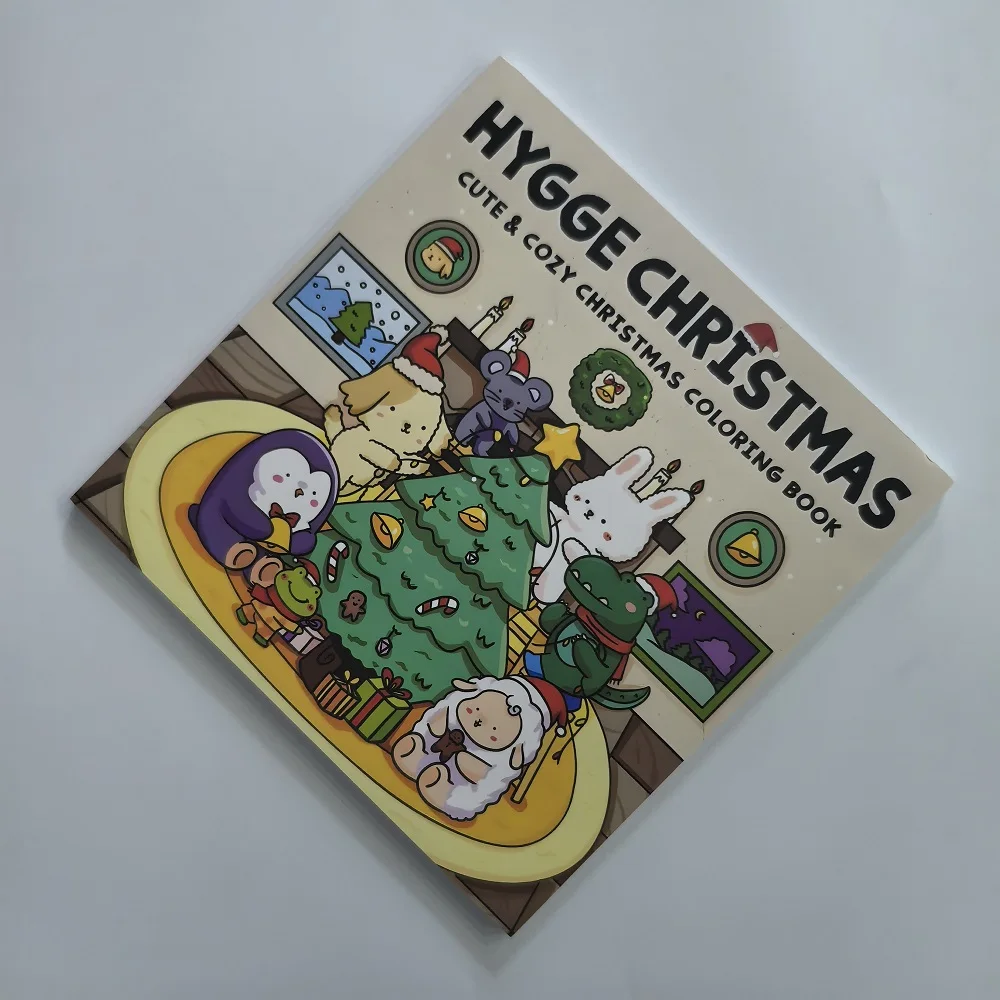 

Hygge Рождественская книжка-раскраска для взрослых, милый уютный рисунок для снятия стресса, идеальный подарок для вечеринки и дня рождения