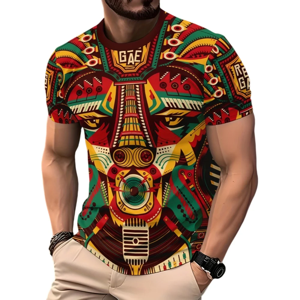 

Летняя персонализированная красочная уличная культура с 3D принтом, мужская футболка, дышащая повседневная повседневная уличная мода, трендовый топ