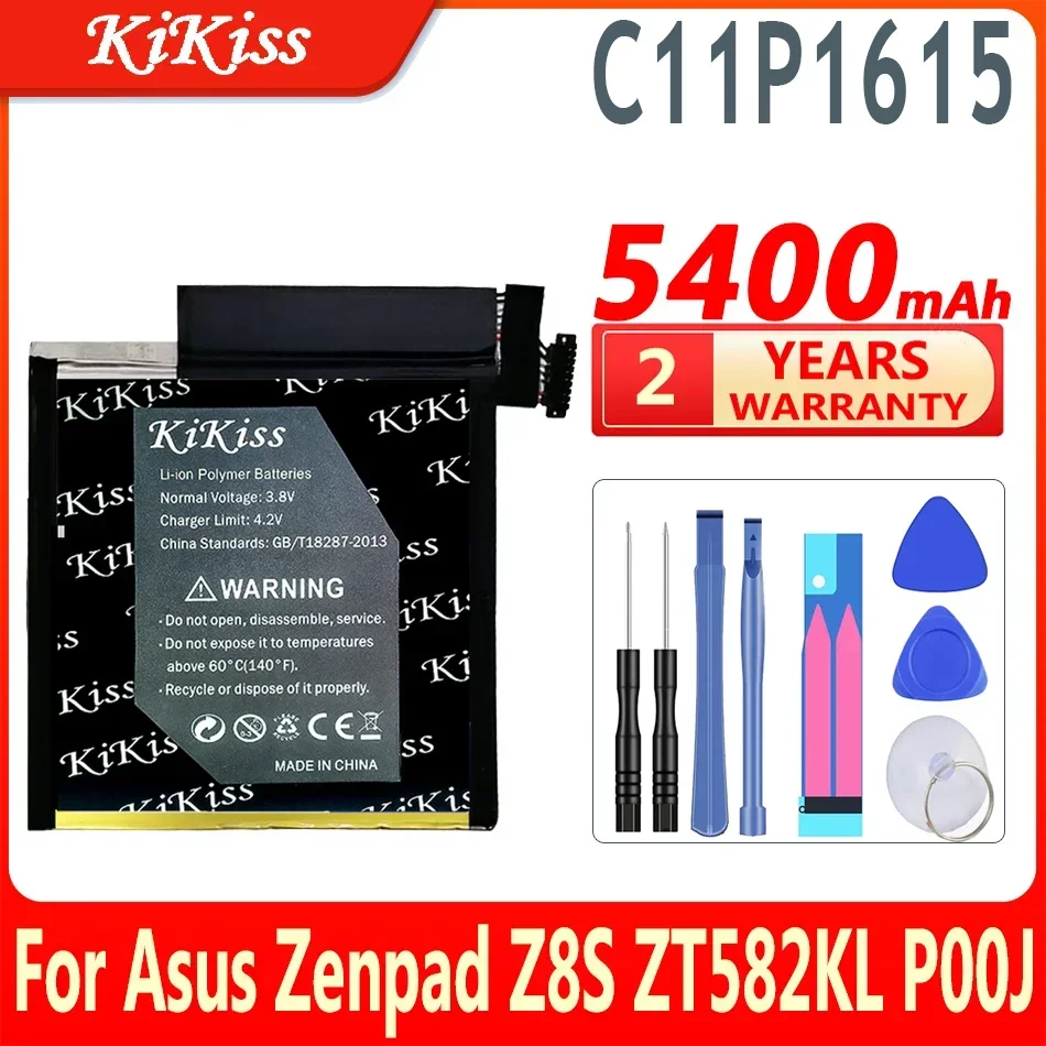 

5400mAh KiKiss Battery C11P1615 for Asus P00J, Zenpad Z8S, ZT582KL 0B200-02410000 High Capacity Rechargeable Batteries