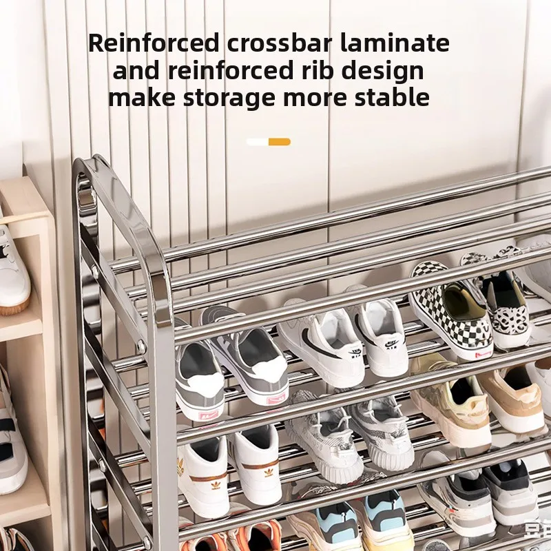 6 Tier Expandable Shoe Rack – Adjustable Heavy Duty Organizer Shelf  Steel Small Space Shoe Rack for Closet Entryway