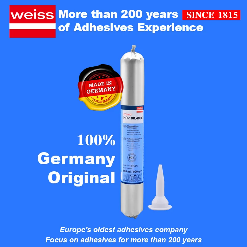 weiss One-Component-MS-Adhesive Solvent-free Not Foaming Bonding Metal Stone Cement Concrete Glass Composites Plastic 600ML Glue