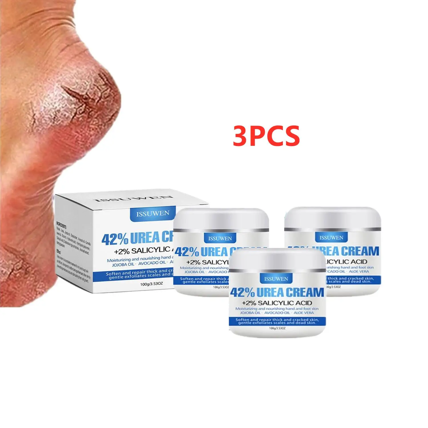 

3PCS 100g 42% Urea Cream Anti-dry Cracking Moisturizing Hydration Hand and Foot Cream Urea Cream