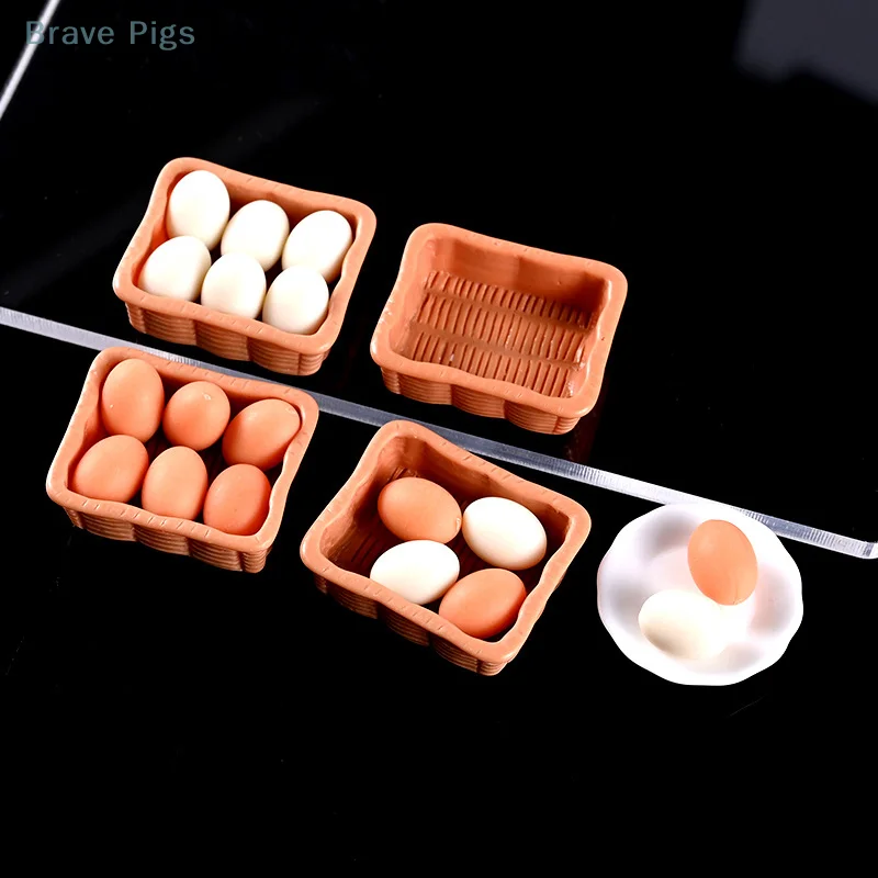 1/12 Dollhouse Simulation Egg Tray Model Dollhouse Mini Kitchen Decoration Dolls House Accessories Pretend Play Toys