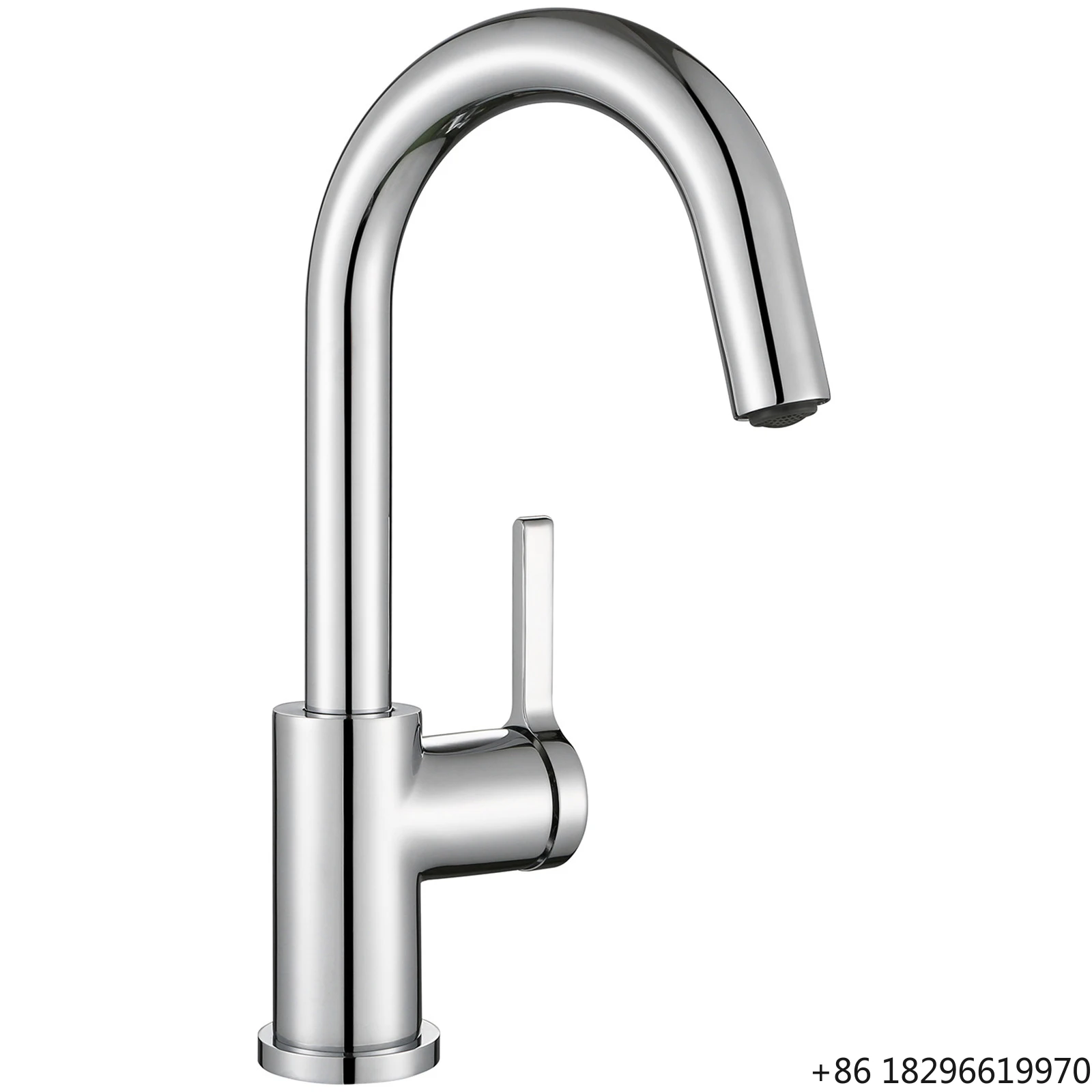 

Contemporary Brass Pull-Out Basin Faucet Smart Temperature Floor Stand for Hotel