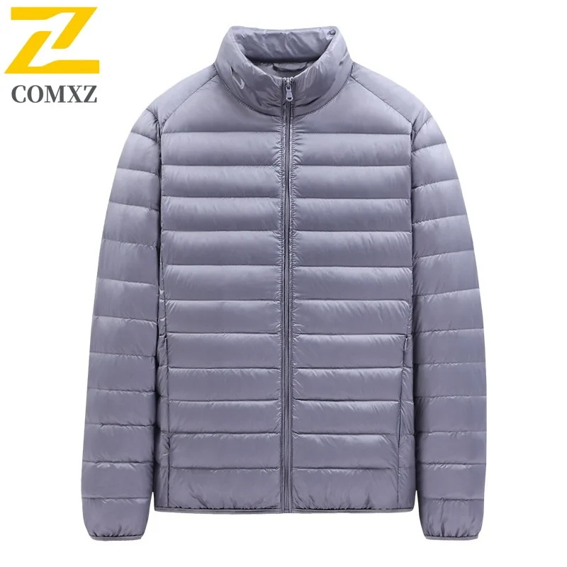 COMXZ Down Jacket Slim Fit Versatile Solid Color Warm Skiing Puffer Jacket Street Loose Minimalist Parker Coat Men's Clothing