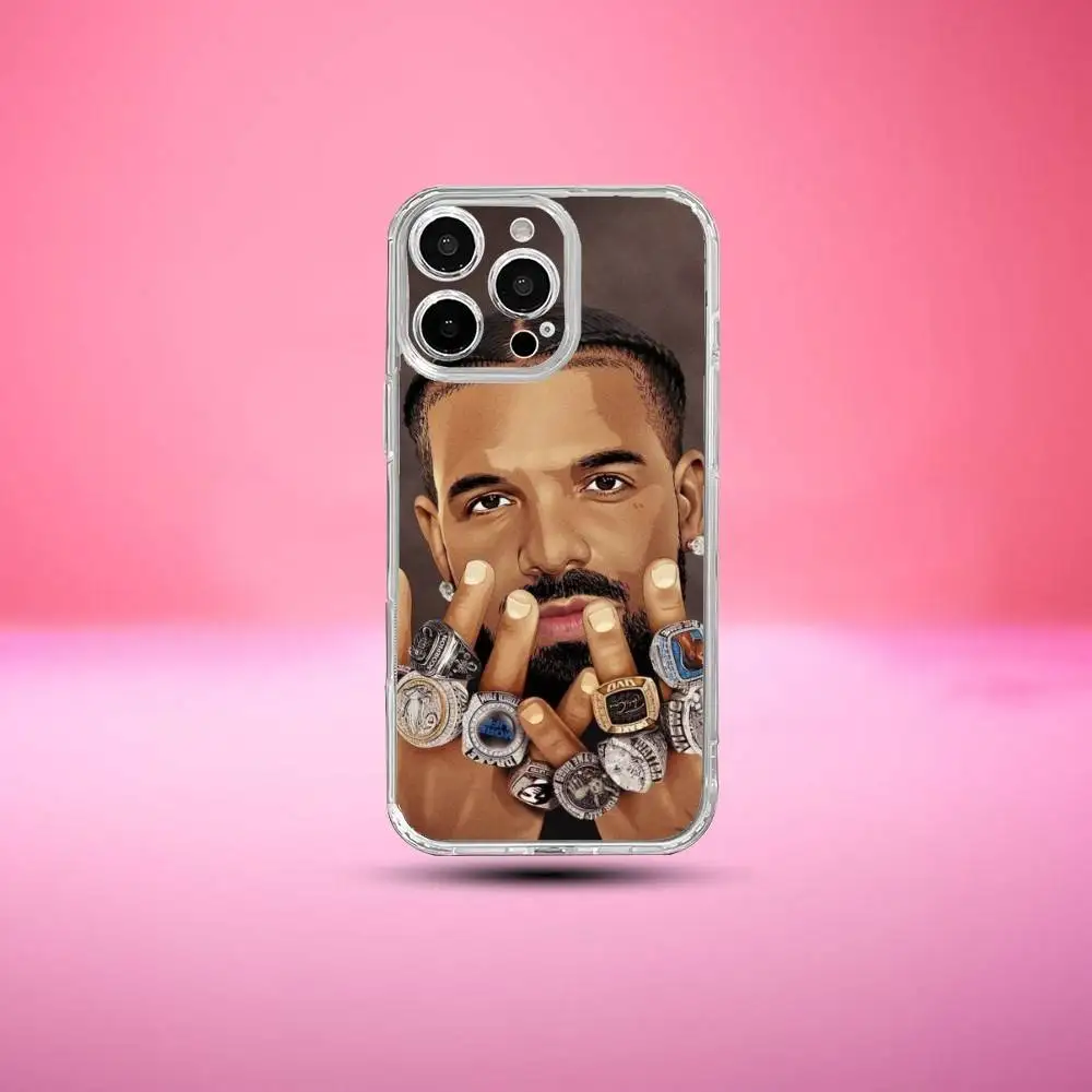 Custodia per telefono Funny Singer D-Drake Rapper per iPhone17,16,15,14,13,12,11 Plus,Pro Max Cover morbida e trasparente