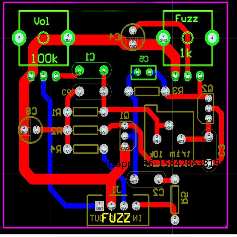 FUZZ Monolithic Effect Device Silicon Tube Handmade DIY Loose Kit FUZZ FACE