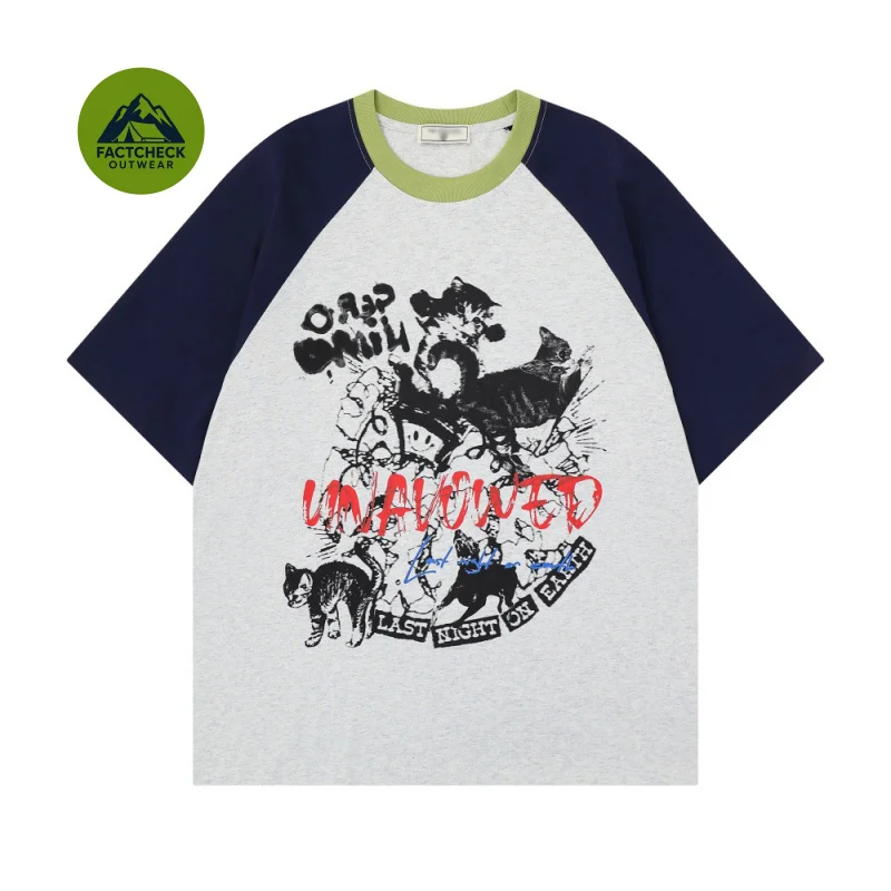 

FACTCHECK High Quality EU US Size Two-tone raglan short sleevesTShirt