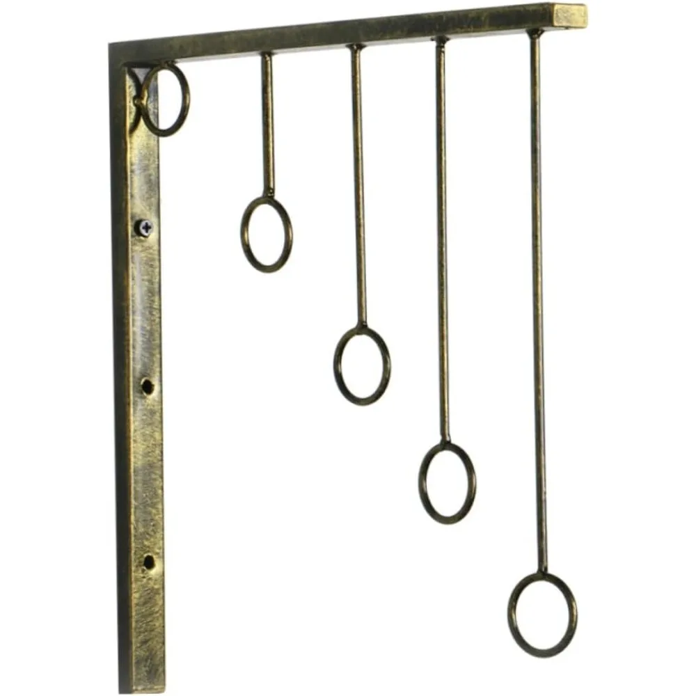 european wrought iron clothing rack with retro wall hooks sturdy metal display frame for coats hats and scarves vintage bronze f