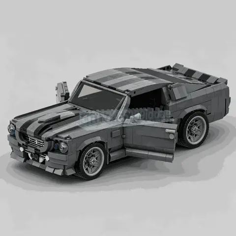 NEW 1514PCS 1967 Shelby Mustang GT500 Eleanor Classic Sports Car Model MOC Custom Puzzle Building Blocks DIY Assembly Toy Gift