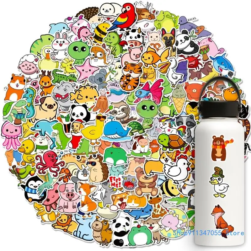 

150Pieces Waterproof Luggage Animal Stickers Colorful Decal for Kids Water Bottles Laptops and Skateboards Decals Drop shipping