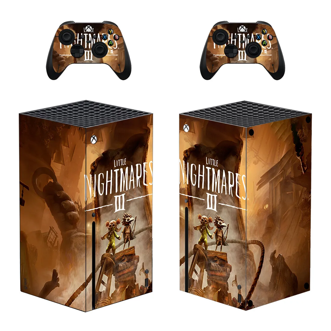 غطاء لاصق لاصق من Little Nightmares 3 لوحدة تحكم Xbox Series X و2 وحدات تحكم Xbox Series X ملصق جلدي من الفينيل