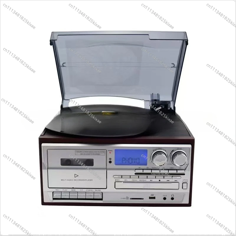 For Vintage Multifunctional 10-in-1 Gramophone Vinyl CD Player Tape Radio Speaker Gramophone