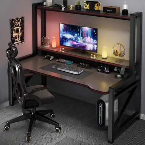 AOLIVIYA 올인원 컴퓨터 책상 다기능 더블 게이밍 책상 게임 학습용 라이트 럭셔리 오피스 책상 게이밍 인터넷 AOLIVIYA 올인원 컴퓨터 책상 다기능 더블 게이밍 책상 게임 학습용 라이트 럭셔리 오피스 책상 게이밍 인터넷