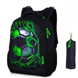 New Orthopedic School Bag For Boys 3D Football Backpacks Students USB Charging Multifunctional Bagpack Bookbag Mochilas