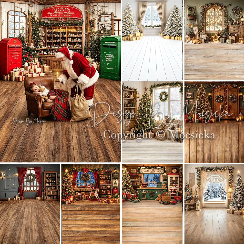 Mocsicka Weihnachts-Hintergrund für Fotografie, Postamt, Weihnachtsmann-Werkstatt, Geschenkzimmer-Hintergrund, Weihnachten, Kinder, Urlaub, Studiofoto