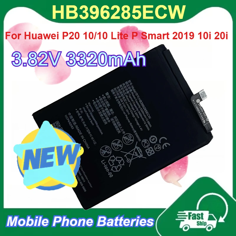 

HB396285ECW 3.82V 3320mAh Lithium Ion Polymer Battery for Huawei P20 10/10 Lite P Smart 2019 10i 20i Phone Batteries + Tools