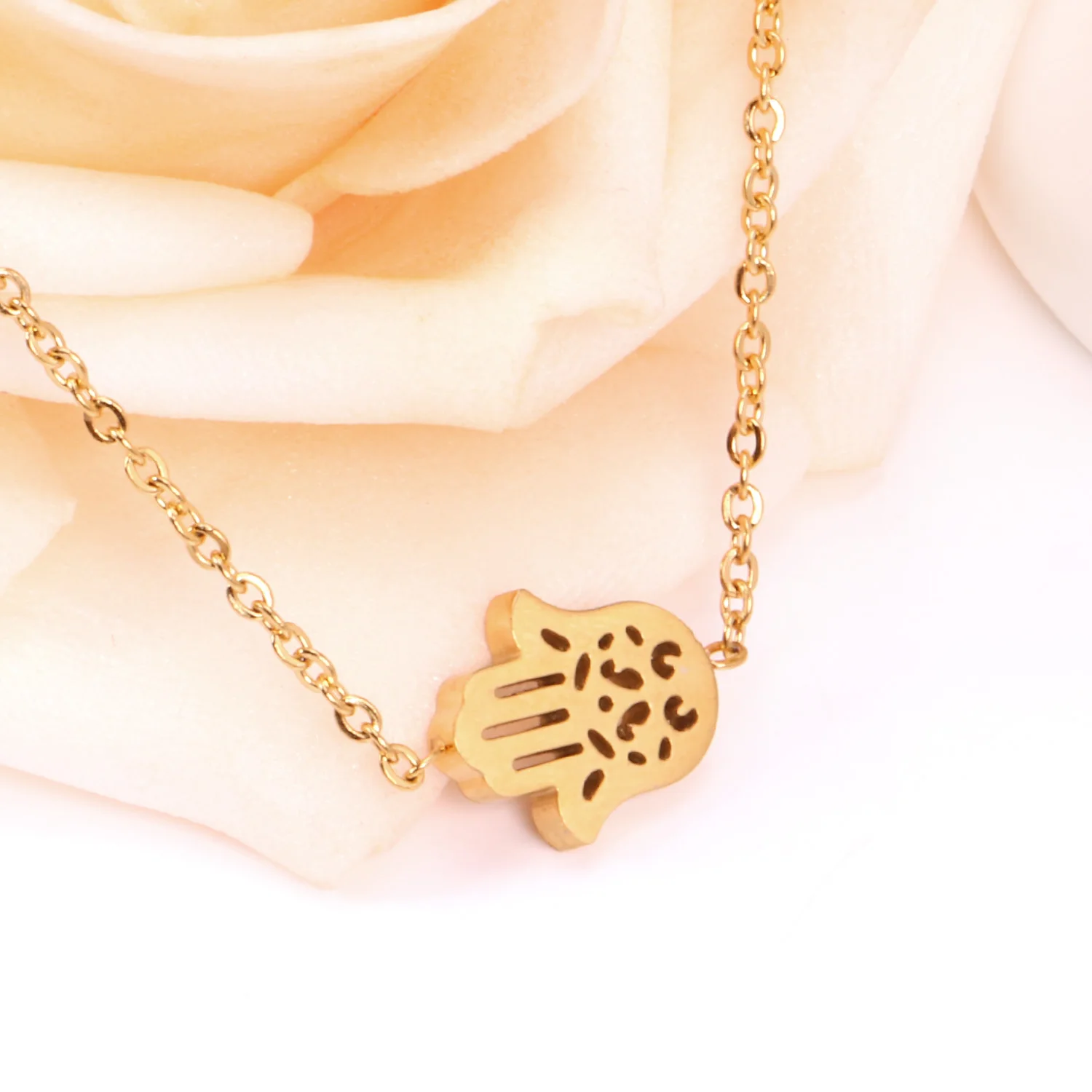 LUXUSTEEL Simple Bracelets for Women Girls Stainless Steel Infinity 8 Snowflake Hamsa Hand Charm Tiny Chain Bangles Trendy 2022