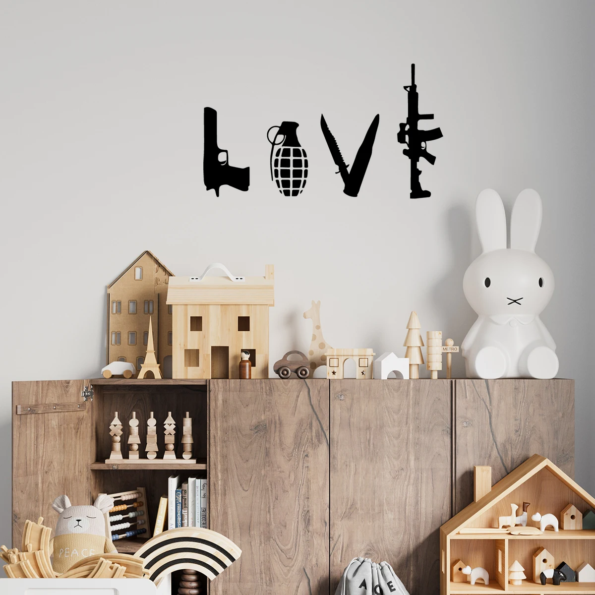 1pc Banksy Wall Art decorazione della casa decorazione moderna decorazione della stanza dei bambini adesivo da parete per la decorazione del