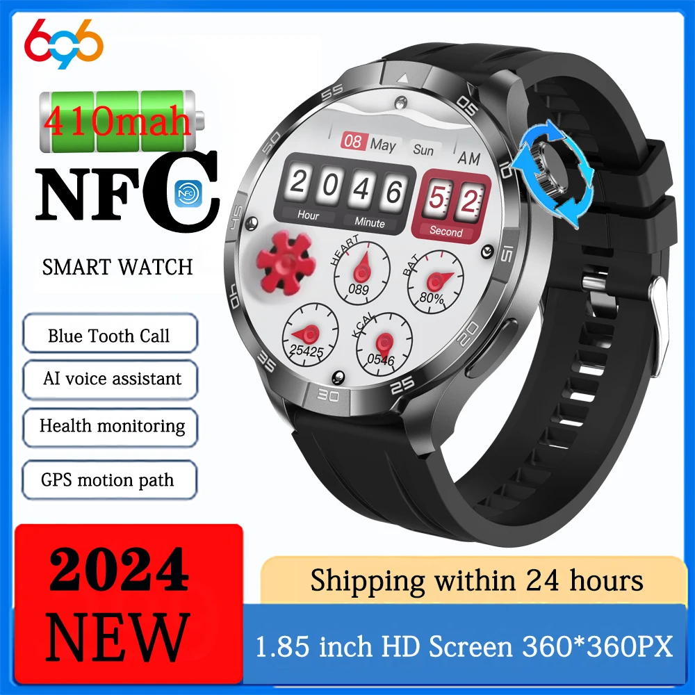 NFC Blue Tooth Call Sports GPS Motion Path Music Smart Watch Health Monitoring Waterproof Weather Wireless Charge Smartwatch