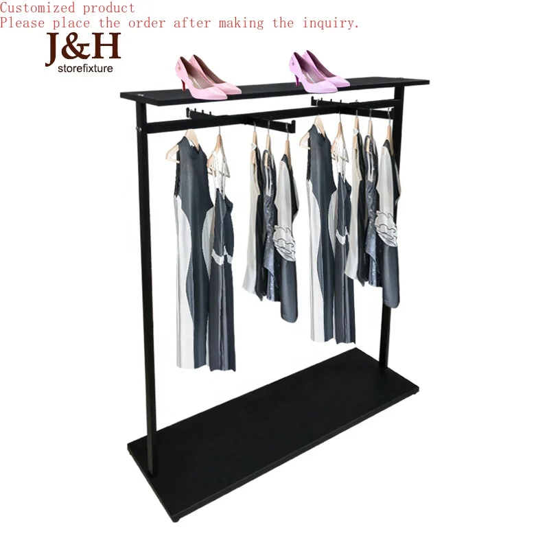 

Custom.Garment Store Metal Display Stand Hanging Coat Clothes Display Rack With Hook