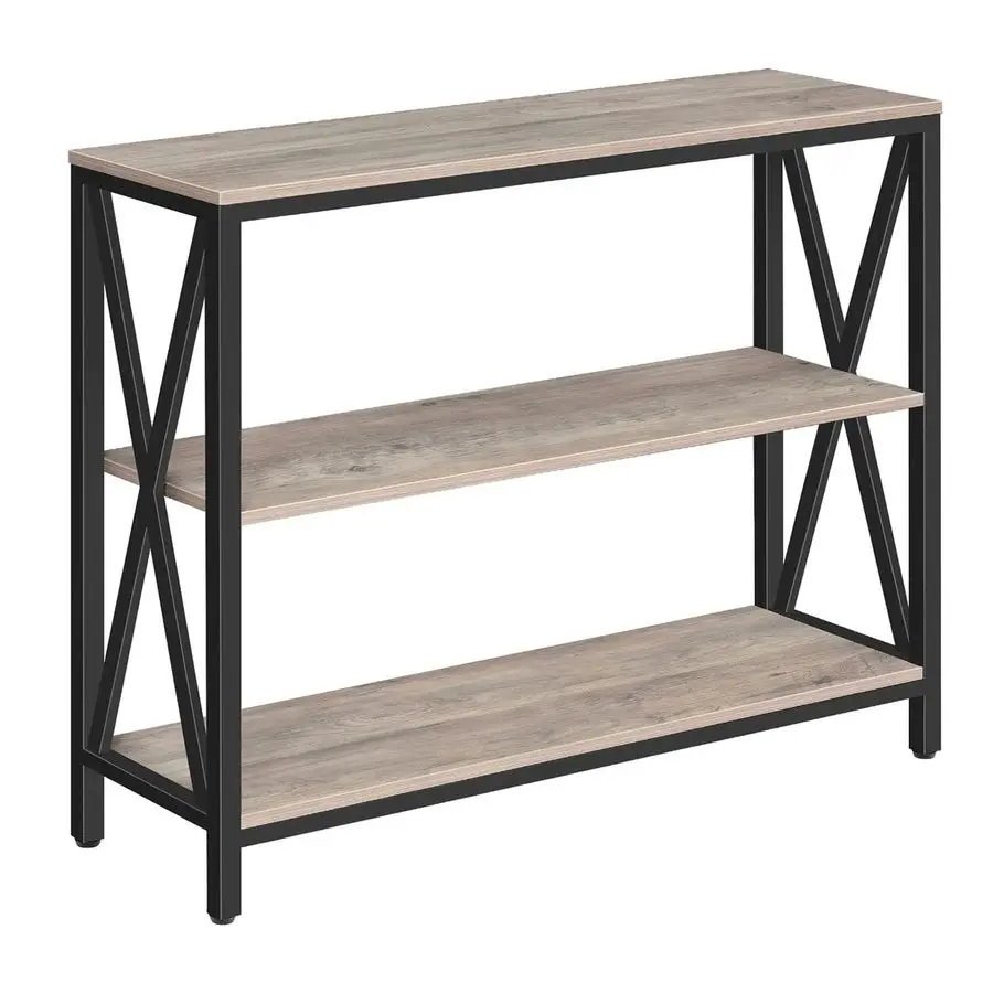 

Sofa Table, Industrial Console Table, 3Tier Narrow Side Table with Open Shelves, Foyer Table for Entryway, Hallway, Kitchen, Li