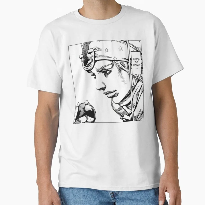 

let's go home 0812 JoJo's Bizarre Adventure Anime Gift t shirt Manga JJBA printed Graphic Clothes Y2K clothing All size Tops