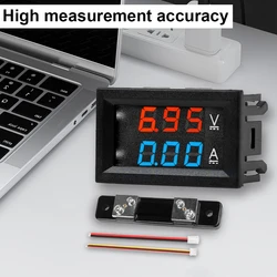 디지털 전압계 전류계 DC0-100V, 전압 전류 계량기, 0.56 인치 LED 디스플레이, 고정밀 측정 도구, 10A, 50A, 100A