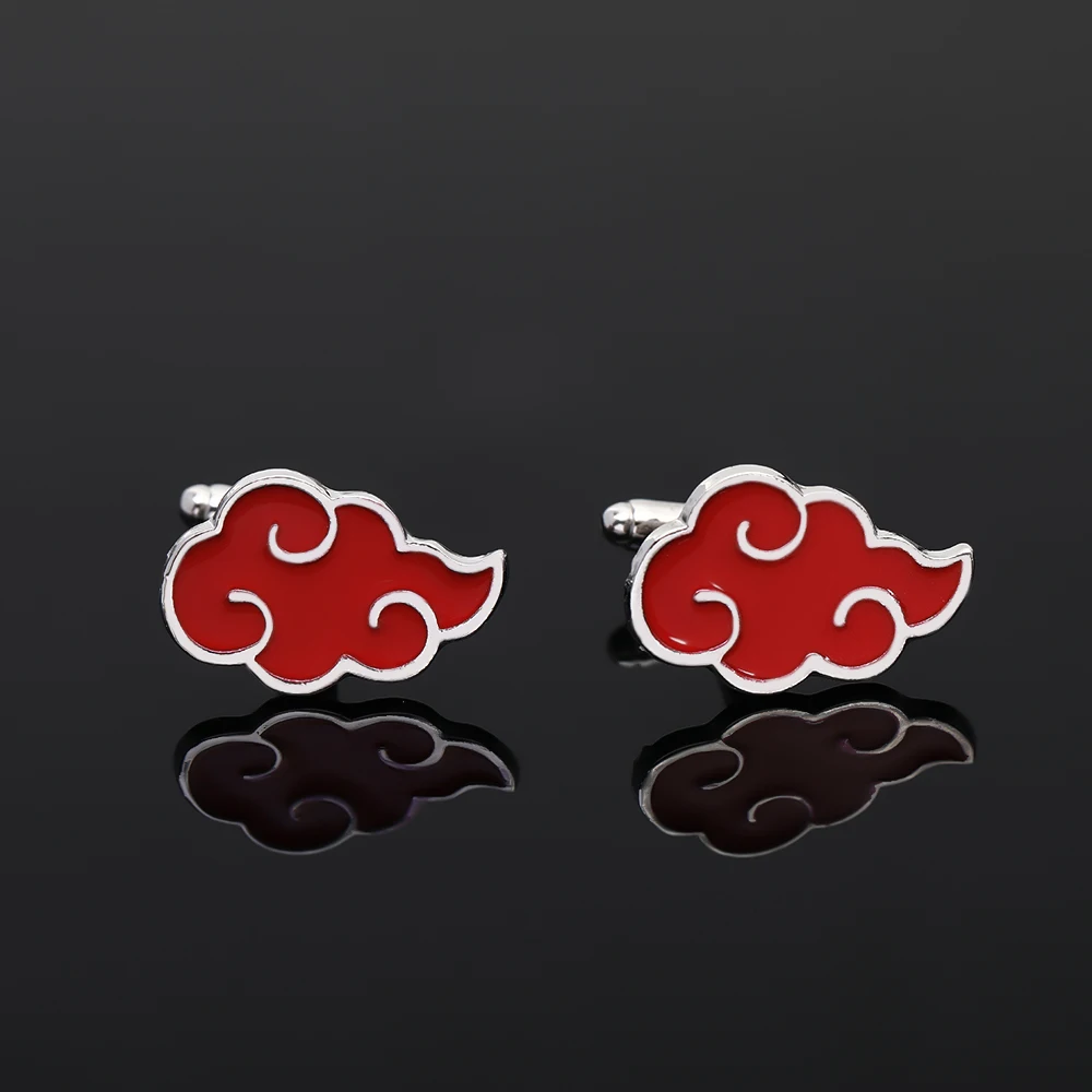 Gemelos de Metal para hombre, Gemelos modernos con botón de manga de Color rojo, en la nube, venta al por mayor, novedad