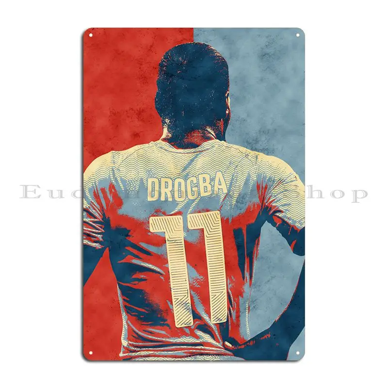 Didier Drogba Metal Sign Iron Plaques Wall Decor Designing Cinema Tin Sign Poster